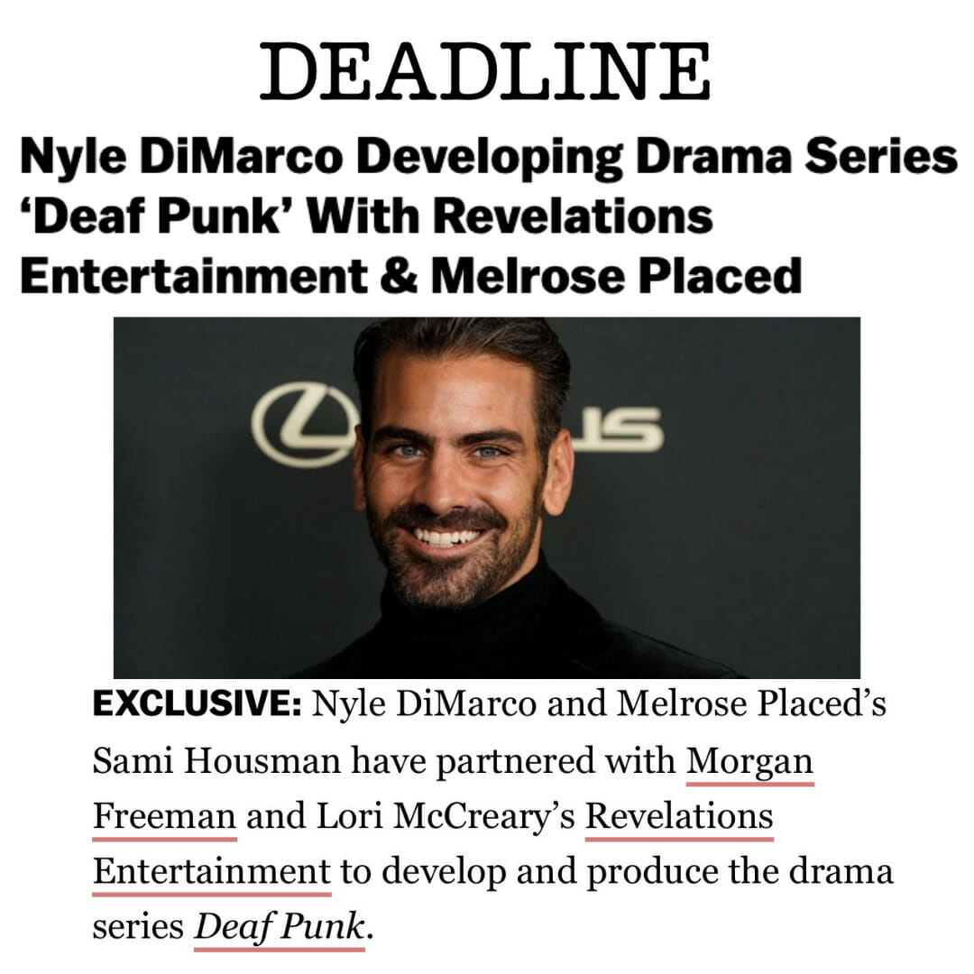 nyle dimarco photo in black turtleneck under deadline headline Nyle DiMarco Developing Drama Series ‘Deaf Punk’ With Revelations Entertainment & Melrose Placed